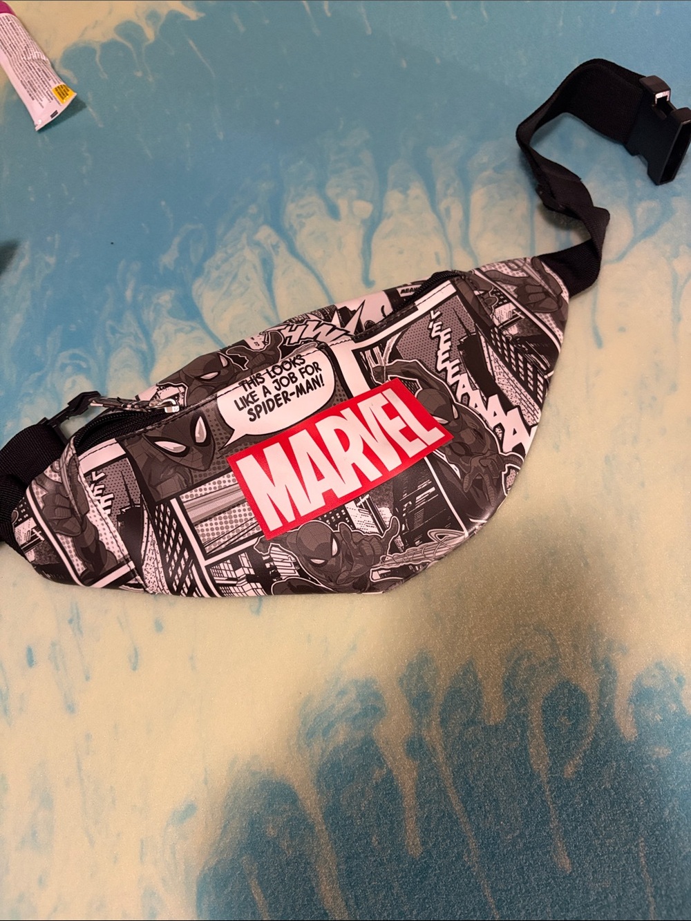 Marvel Black & White Comic-Strip Belt Bag with Red Logo